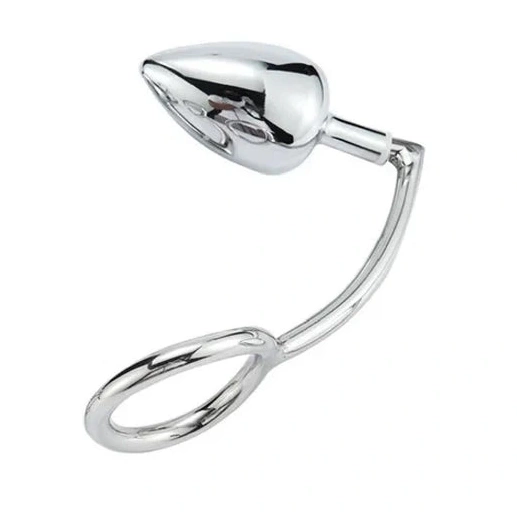 Set 4663 Steel DiscreetChoice Ring with Anal Stainless Hook Cock 0122